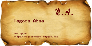 Magocs Absa névjegykártya